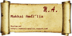 Makkai Amélia névjegykártya